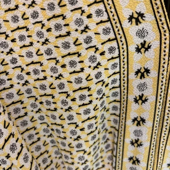 💛MAX Studio Ruffle Sleeve Belted V-Neck Yellow Blouse Size XL - Picture 7 of 11